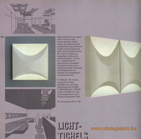 Raak 'Licht-Tichels' (light-tiles) P-1400.00, F3064.00