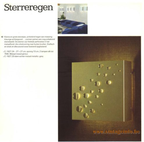 Raak 'Sterreregen' Wall Light - C-1627 (meteoric shower)