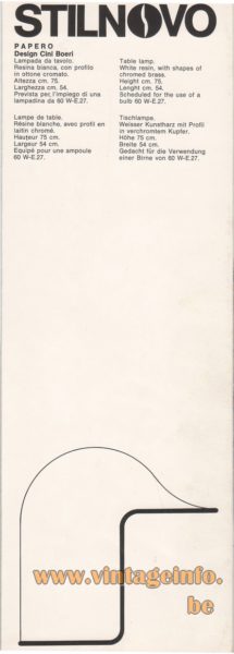 Stilnovo Papero Table Lamp, design Celli e Tognon -1972 2
