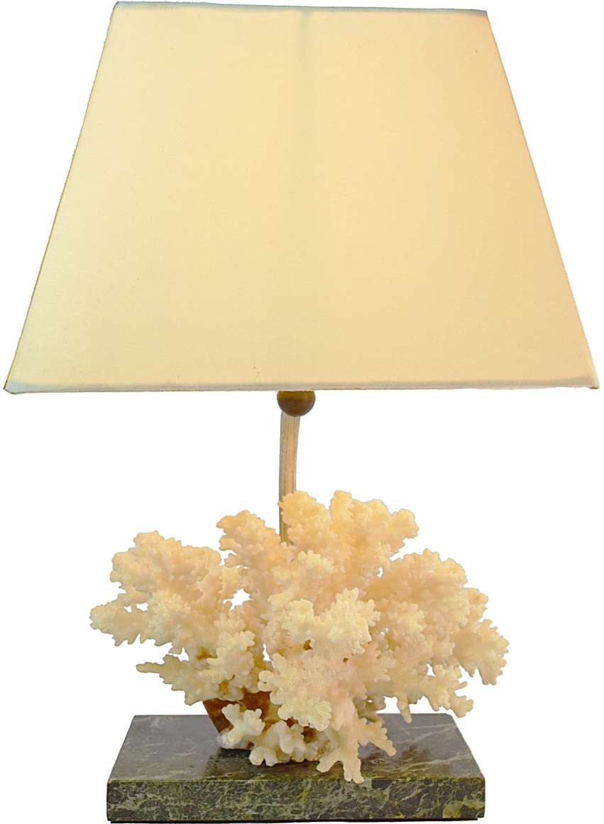 Coral Table Lamp -Vintage Info