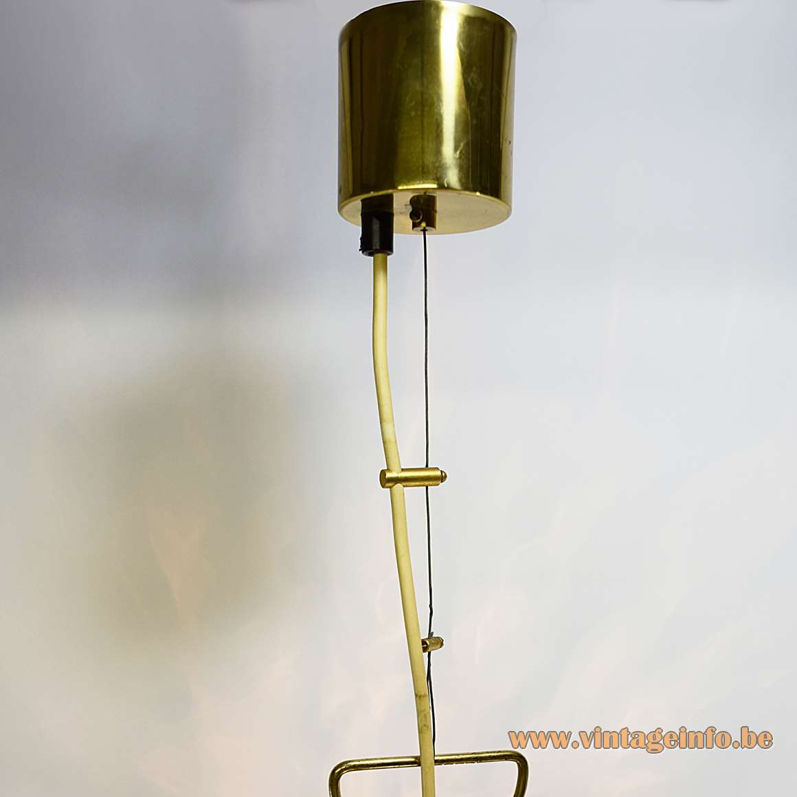 Pink Veined Murano Pendant Lamp - Kalmar Franken Austria - Brass Canopy - Steel Wire