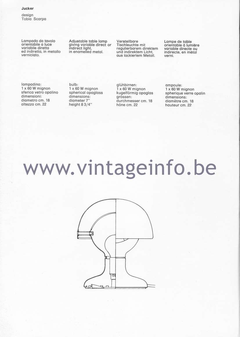 Flos Catalogue 1980 – Jucker, design Tobia Scarpa