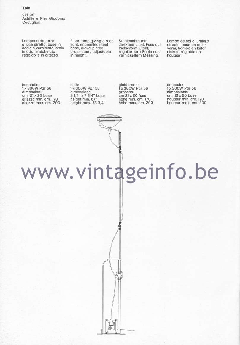 Flos Catalogue 1980 – Tolo, design Achille & Pier Giacomo Castiglioni