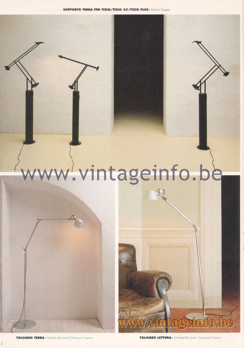 Artemide Catalogue 1992 - Floor Lamps - Tolomeo & Tizio Floor Lamps