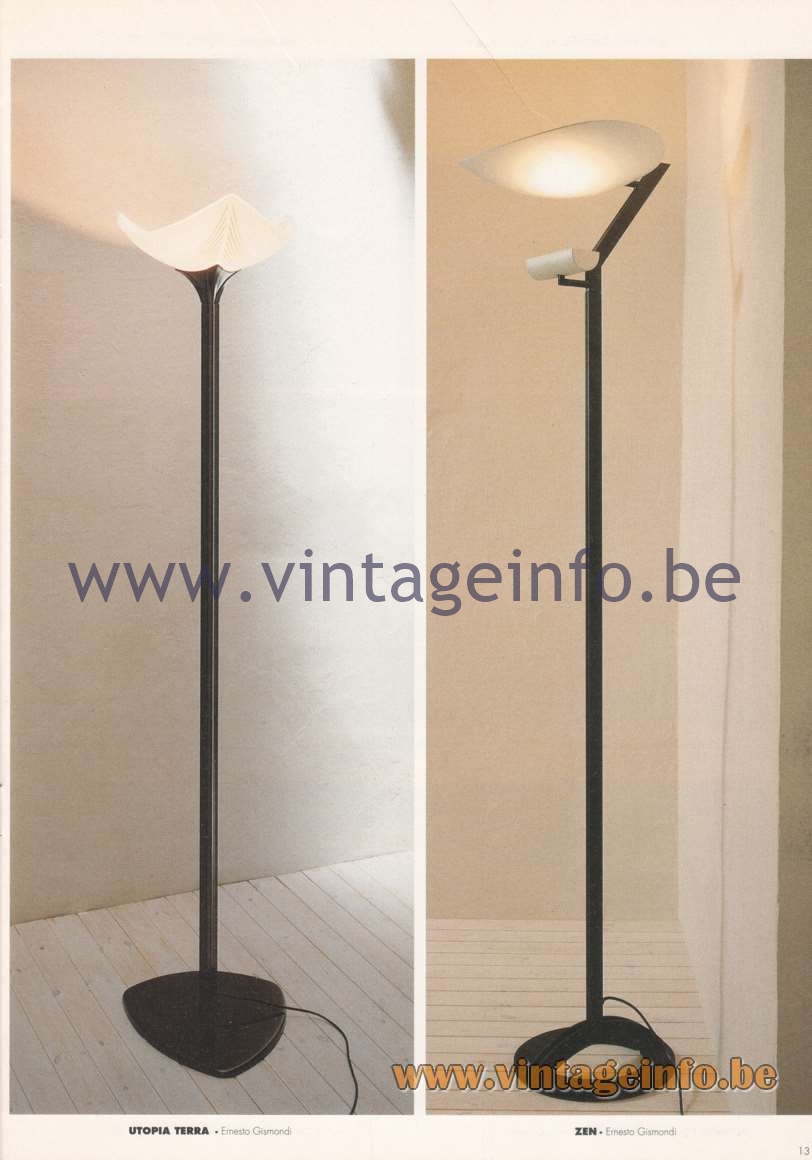 Artemide Catalogue 1992 - Floor Lamps Utopia Terra, Zen