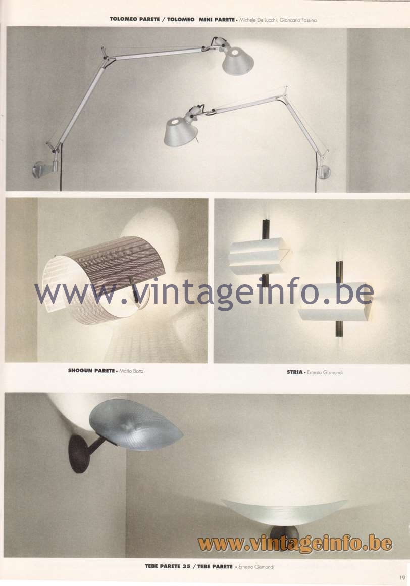 Artemide Catalogue 1992 – Wall Lamps & Ceiling Lamps