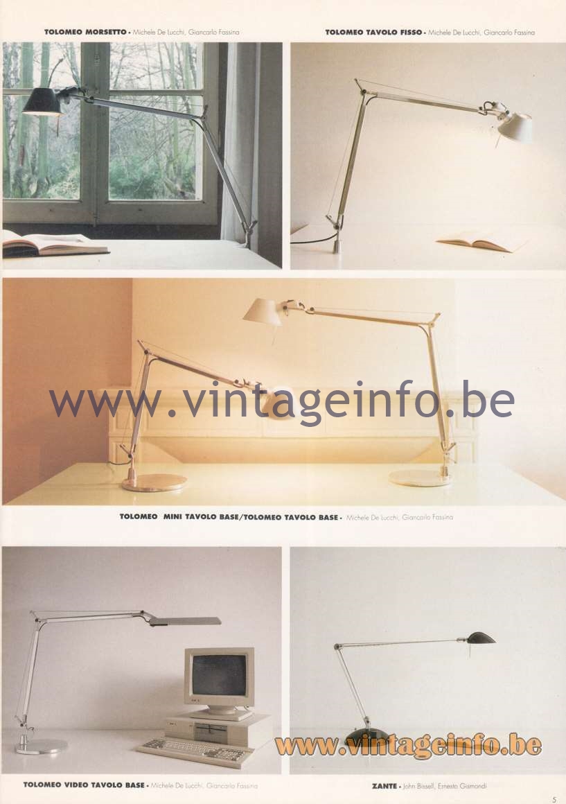 Artemide Catalogue 1992 - Table Lamps