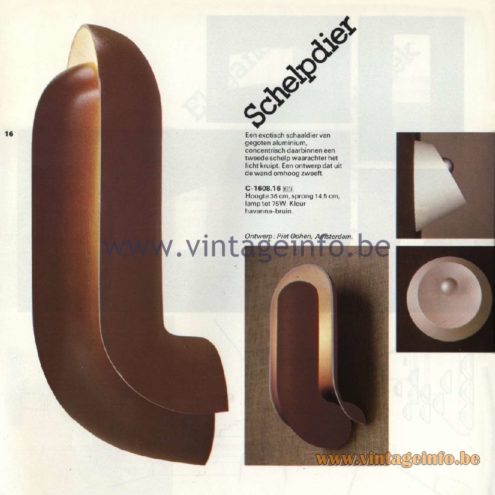 Raak Catalogue 11, 1978 - Schelpdier Wall Lamp
