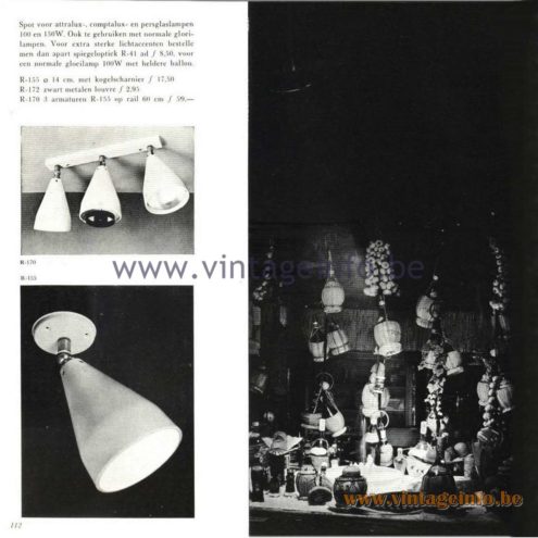 Raak Catalogue 5, 1962 – Raak Spotlight R-155, R-172, R-170