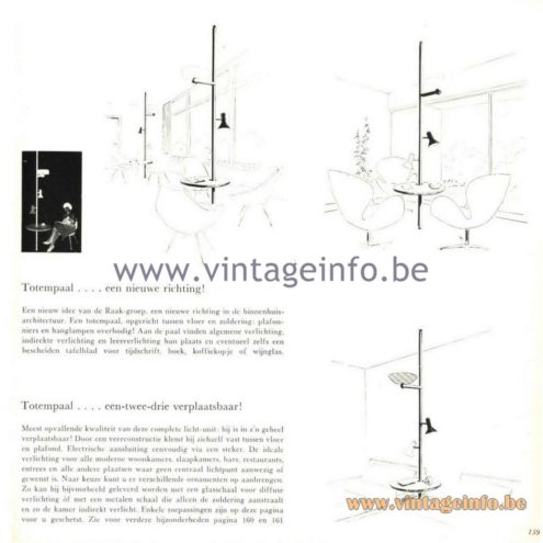 Raak Catalogue 5, 1962 – Raak Totempaal Lamp - totem pole lamp
