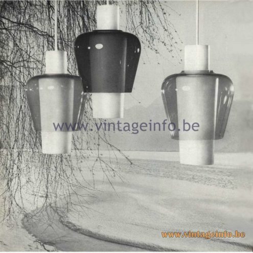 Raak Catalogue 5, 1962 - Raak Suomi Pendant Lamp, designed by Tapio Wirkkala: B-1137, B-1138