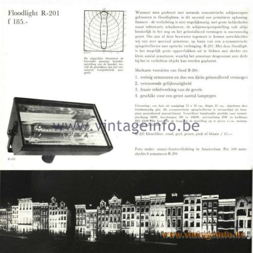 Raak Catalogue 5, 1962 – Raak Outdoor Wall Spot R-201, R-221