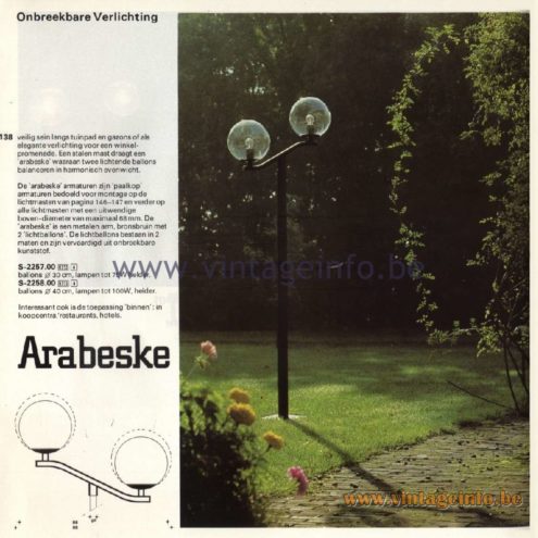 Raak Arabeske Outdoor/Garden/Street Lamp S-2257.00, S-2258.00 - Onbreekbare Verlichting: Unbreakable Llighting