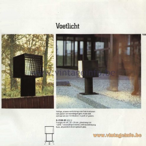 Raak Catalogue 11, 1978 - Outdoor Lamps Voetlicht (foot light) S-2338.00