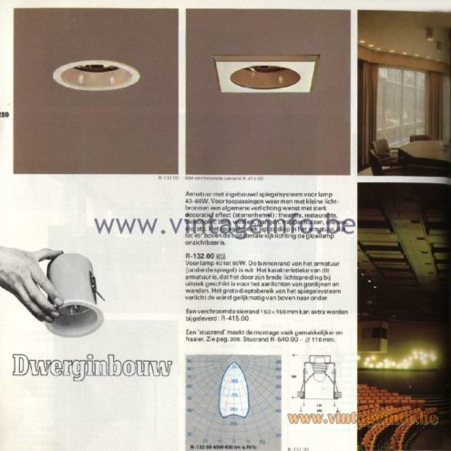 Raak Catalogue 11, 1978 - Dwerginbouw Spots (dwarf recessed spotlights) R-132.00