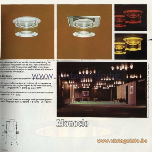 Raak Catalogue 11, 1978 – Monocle Recessed Spotlight R-233.00