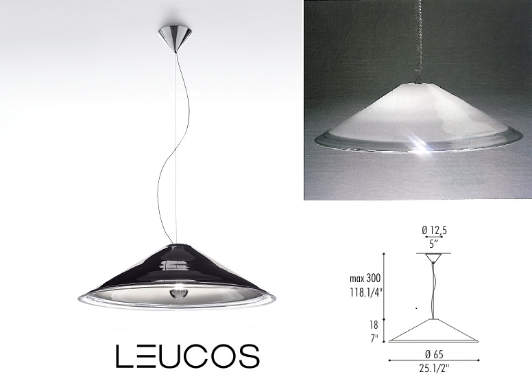 Leucos Melaina pendant lamp, Murano glass. Design: Renato Toso, 1968, Italy, catalogue