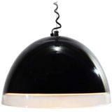 iGuzzini Baobab pendant lamp black and clear acrylic Perspex made by Harvey Guzzini E27 socket 1970s