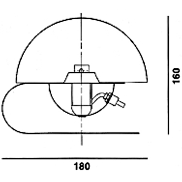 iGuzzini Bugia Table Lamp - dimensions/sketch