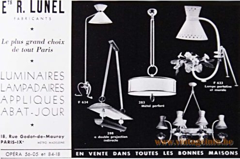 Lunel Paris, France lighting publicity 1953
