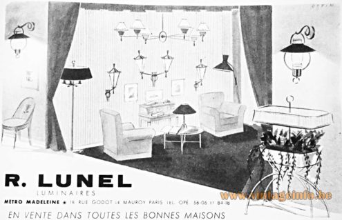 Lunel, Paris, France, lighting publicity 1954