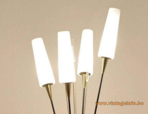 Maison Lunel Glass arrows/spikes - Brass Floor Lamp - 1950s, 1960s