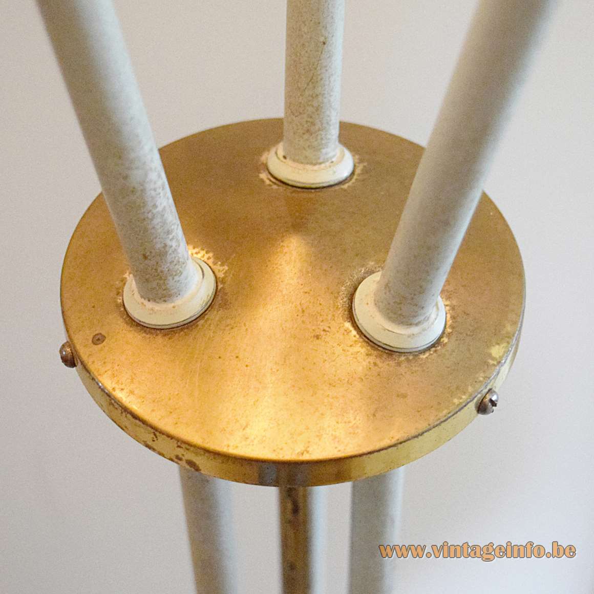 1950s Trumpet Floor Lamp - brass middle piece connector