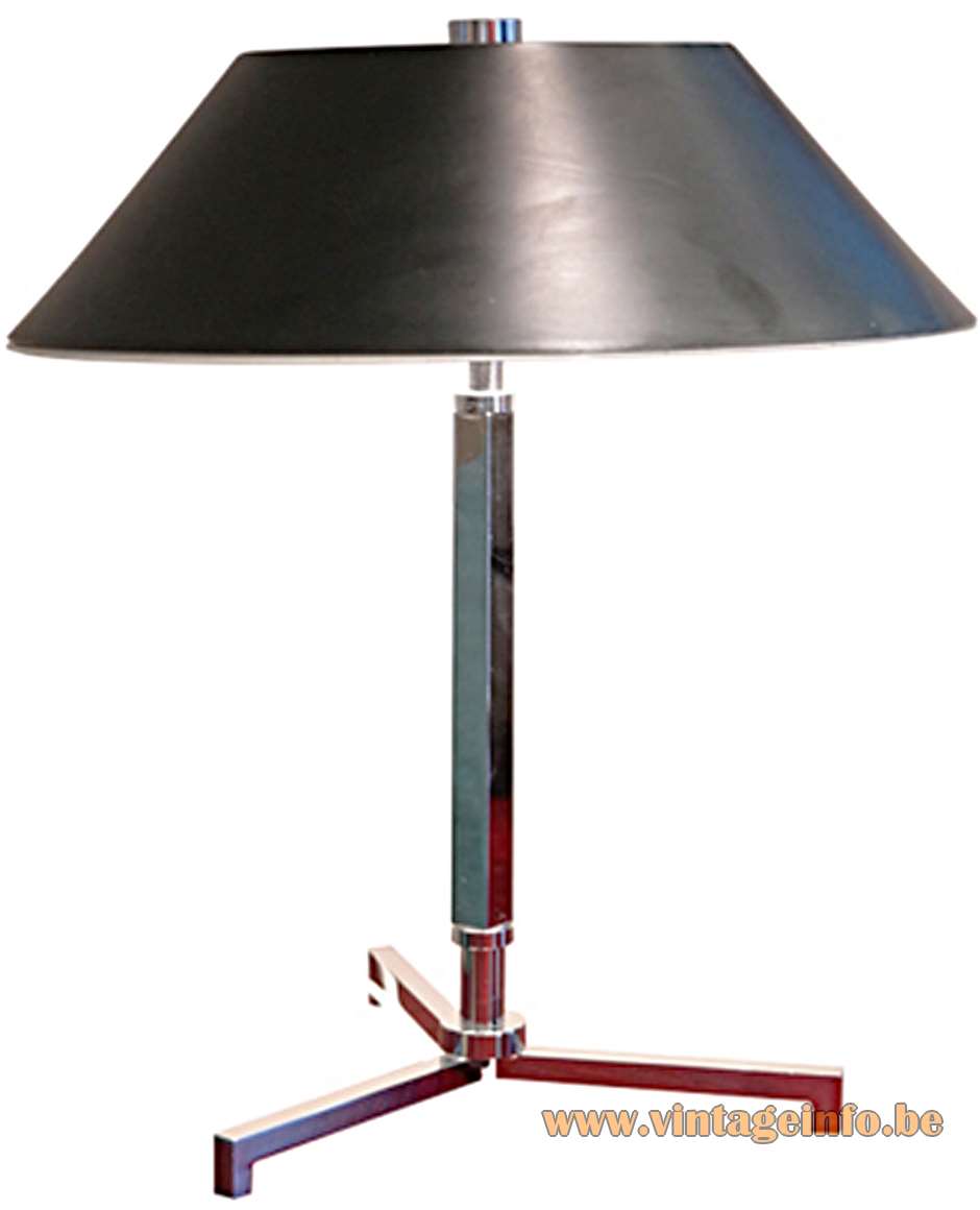 1960s Senior Style Desk Lamp - chrome black metal lampshade 