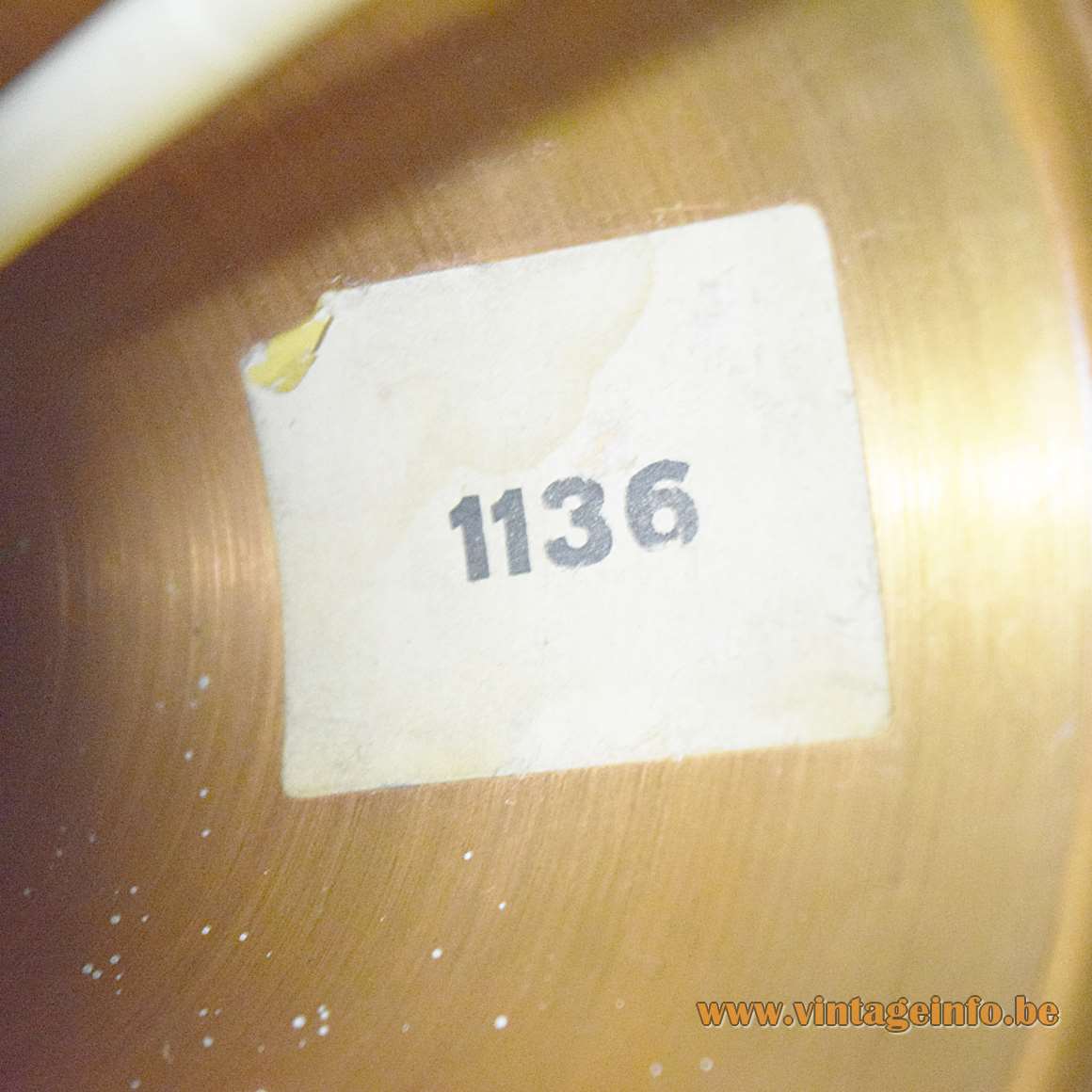 1960s Copper Wrinkle Paint Pendant Lamp - 1136 label
