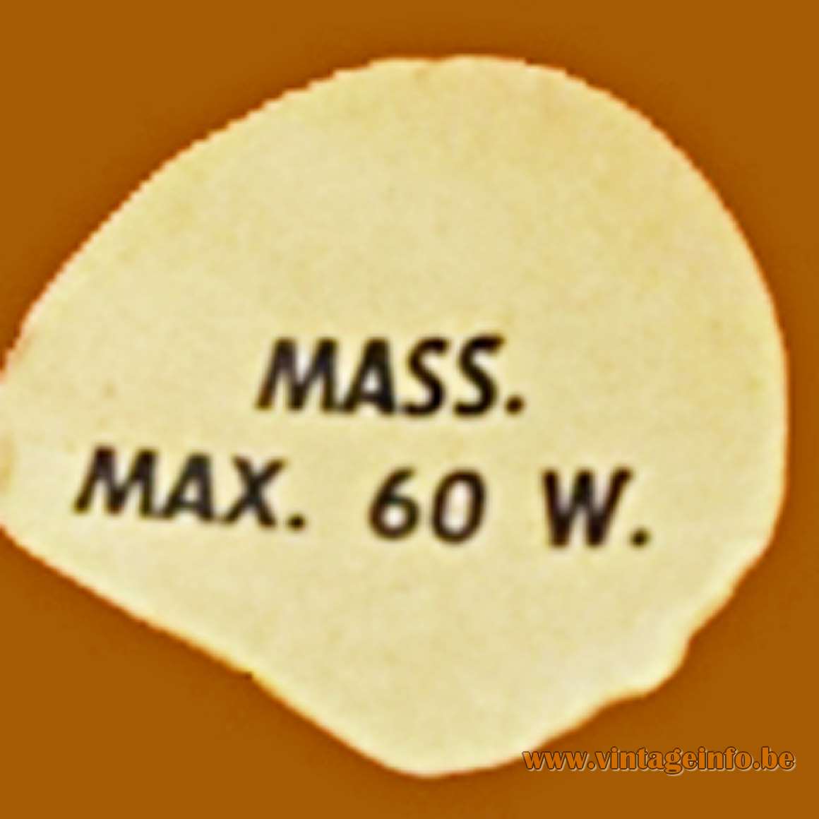 Velours And Cork Table Lamp - 1970s, Massive, Belgium - label Mass. Max. 60 W.