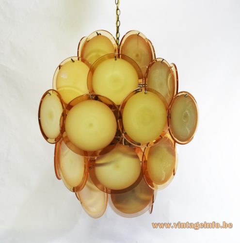 Gino Vistosi Salmon Pink Disc Chandelier 9