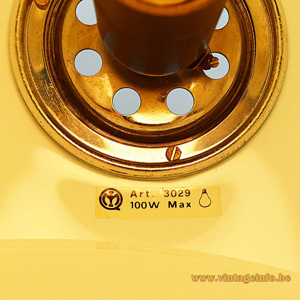 iGuzzini Bud pendant lamp brown acrylic Perspex globe lampshade chrome ring Harvey Guzzini 1960s 1970s label