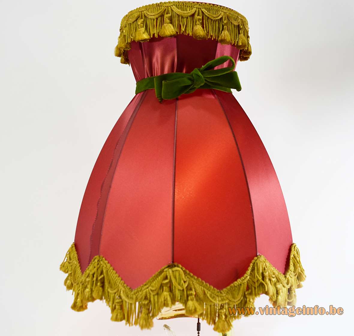 Artistica Murano glass fish table lamp in Sommerso with a red fabric lampshade 1950s 1960s Italy
