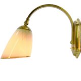 Lacroix wall or table lamp in brass plated metal and striped glass from the 1940s 1950s