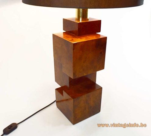 Burr Walnut Cityscape Table Lamp 1