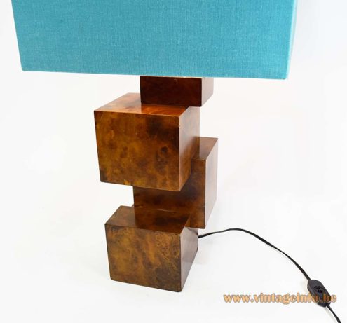 Burr Walnut Cityscape Table Lamp 6 1