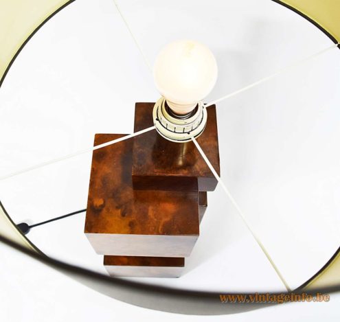 Burr Walnut Cityscape Table Lamp 8