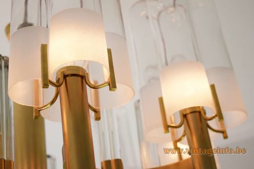 Gaetano Sciolari Brass Crystal Glass Chandelier 1