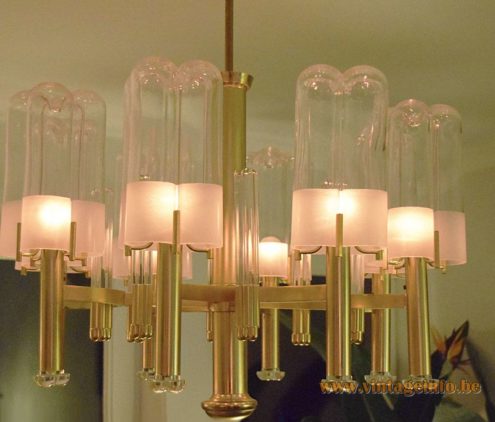 Gaetano Sciolari Brass Crystal Glass Chandelier 2