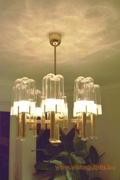 Gaetano Sciolari Brass Crystal Glass Chandelier 3