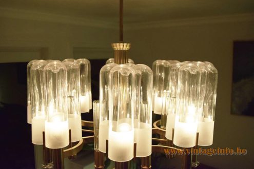 Gaetano Sciolari Brass Crystal Glass Chandelier 4