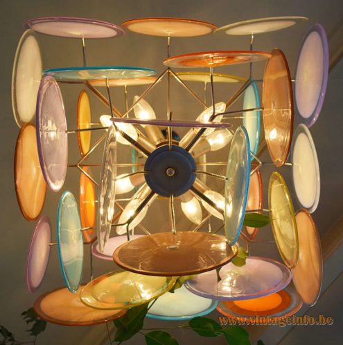 Gino Vistosi Multicoloured Disc Chandelier 4