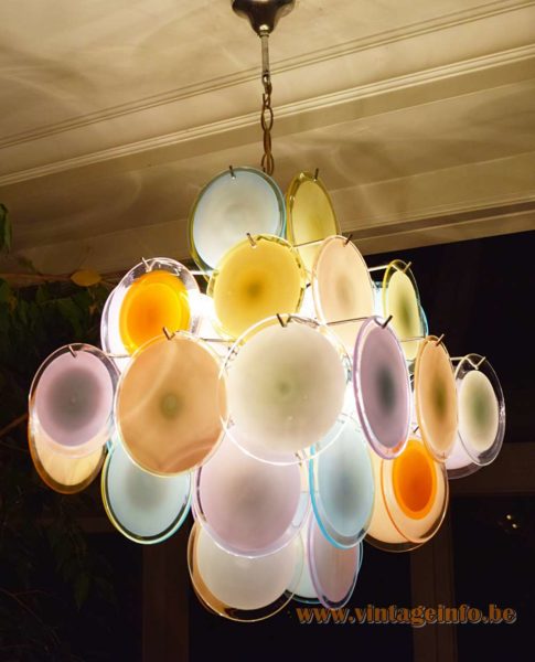 Gino Vistosi Multicoloured Disc Chandelier 7