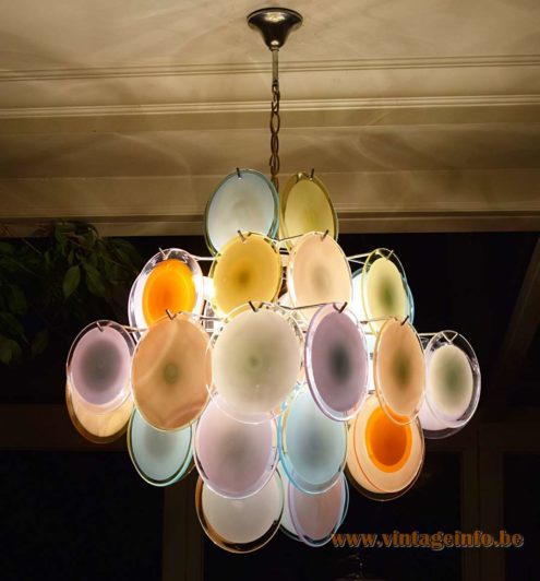 Gino Vistosi Multicoloured Disc Chandelier 8