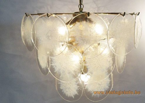 Gino Vistosi White and Translucent Disc Chandelier 2