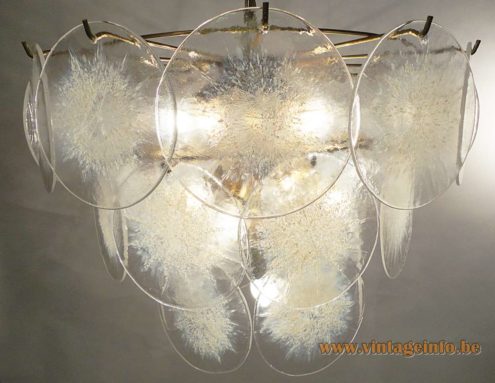 Gino Vistosi White and Translucent Disc Chandelier 3