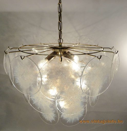 Gino Vistosi White and Translucent Disc Chandelier 5
