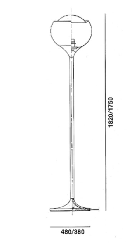 Harvey Guzzini Flash Floor Lamp - dimensions