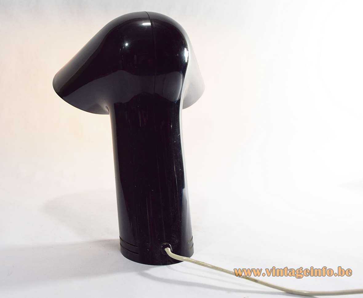 Harvey Guzzini Sorella desk lamp black ABS plastic design: Studio 6G E14 socket 1970s vintage