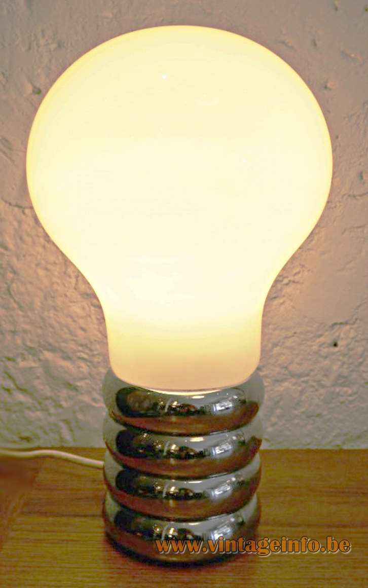 Ingo Maurer Bulb Table Lamp - White opal glass bulb, chrome base